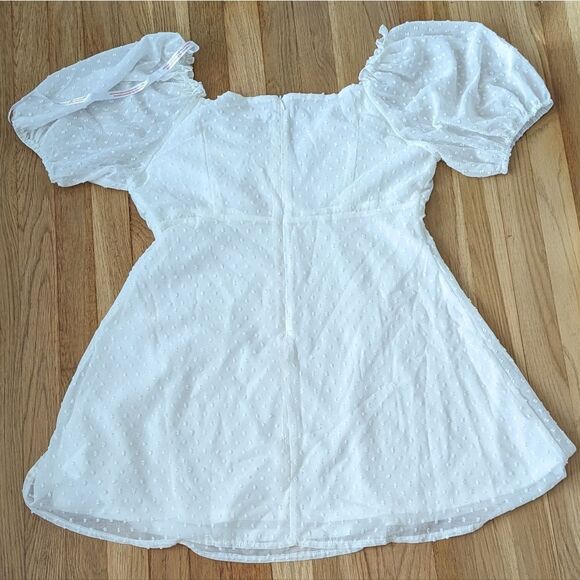 NWT missguided white dolby milkmaid polka dot dress - Picture 3 of 6